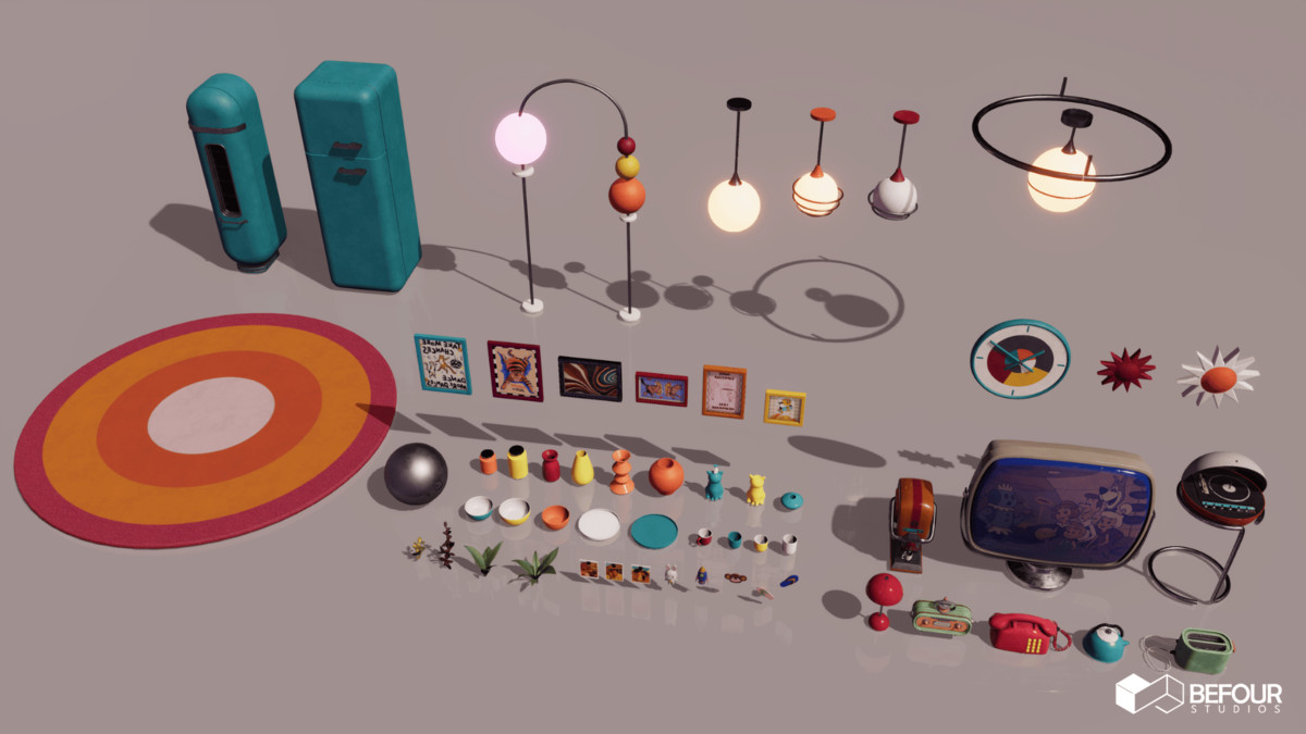 Retro Pop Art Living Space Environment