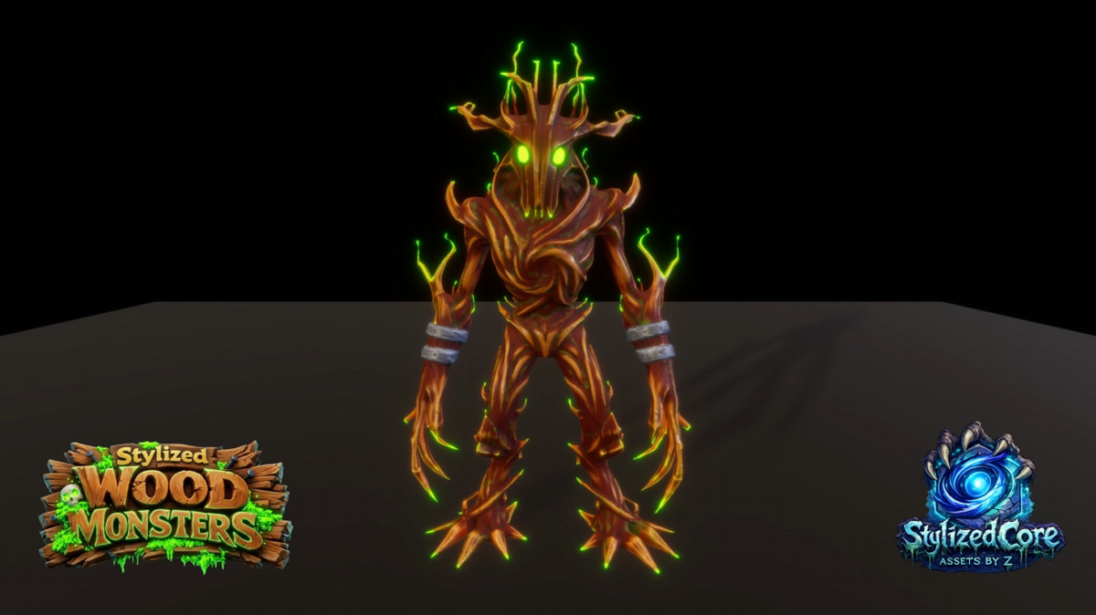 Wood Monsters Pack 2 – 4 Stylized Animated Creatures (LOD + Skins)