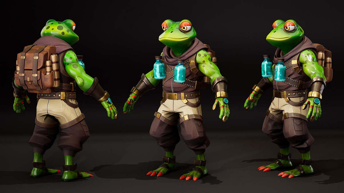 Stylized Alchemist Frog – Fantasy Character Pack (3 Skins)