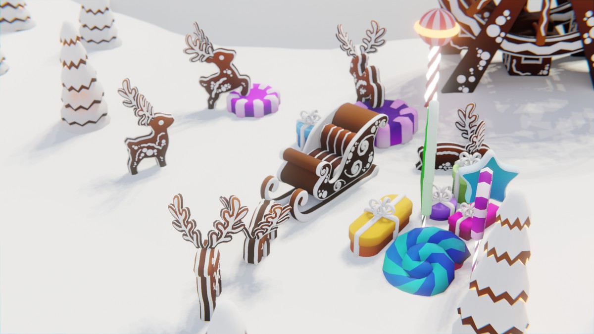 Low Poly Gingerbread Village by IGS