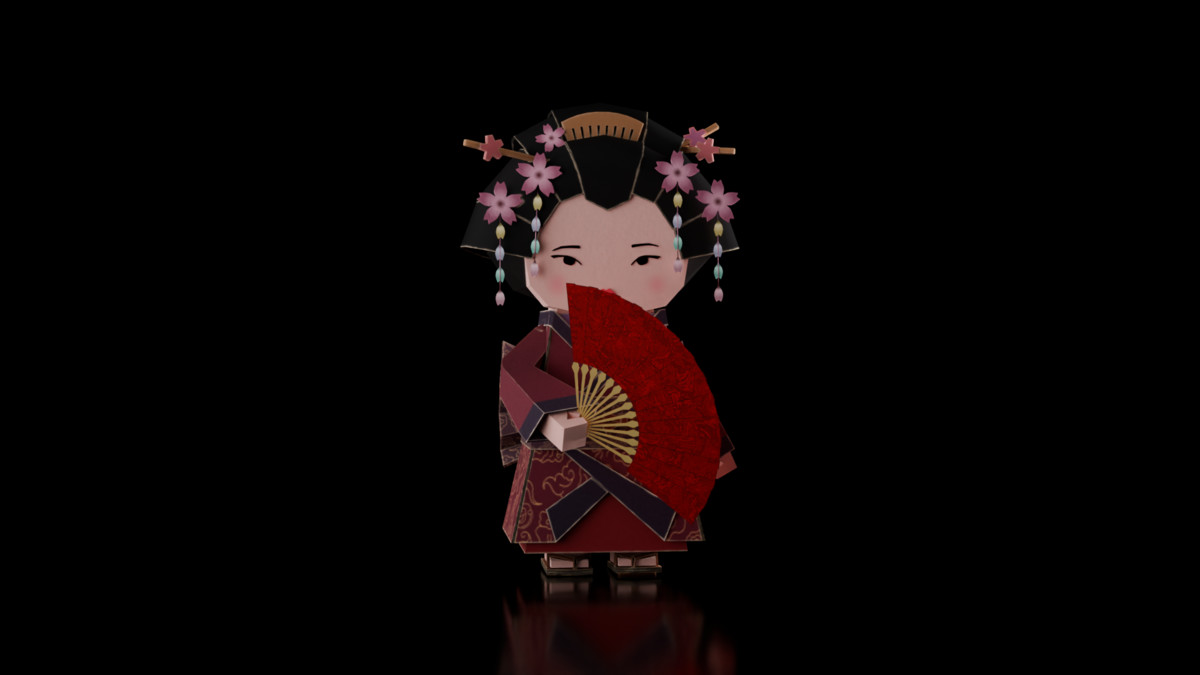 Samurai Realm : Chibi papercraft Japan feudal Asset pack