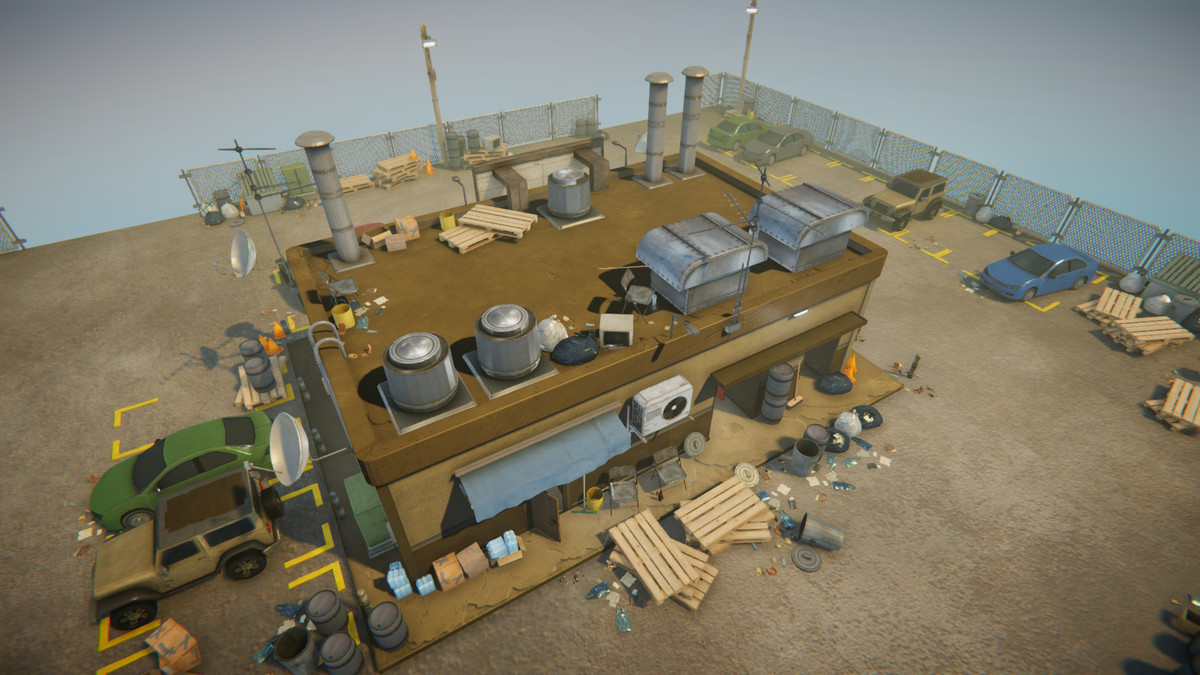 Realistic Modern Roadside Convenience Store Asset Package