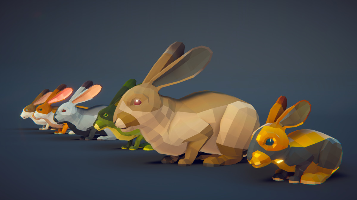 Poly Face Rabbit Poly Art: Rabbit