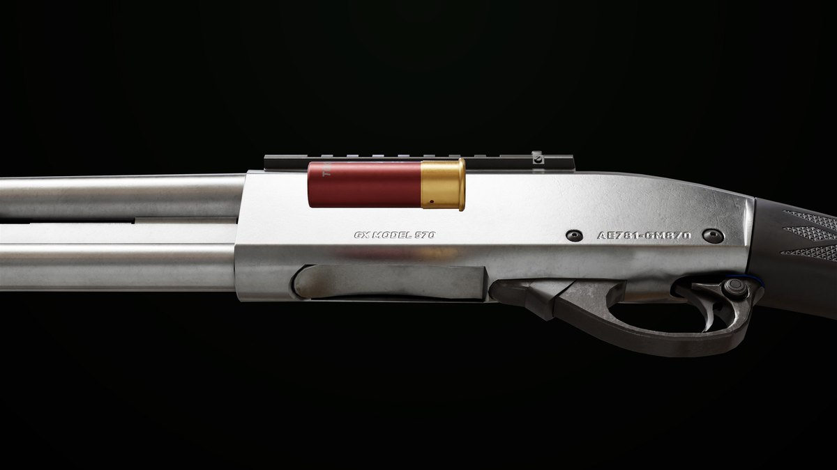 Long Shotgun 01 Black And Silver Single Mat URP HDRP Textures