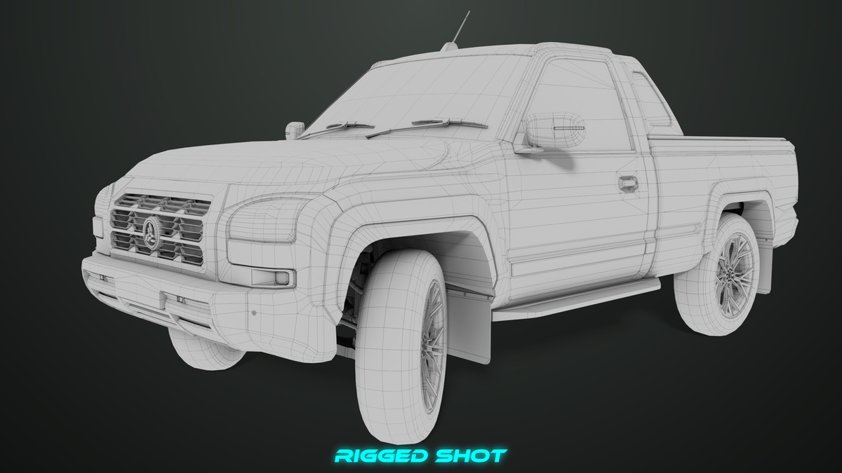 Pickup Truck01 Black and White URP HDRP Textures