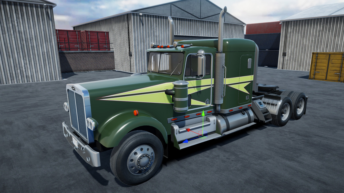 80s Semitruck dropdeck trailer