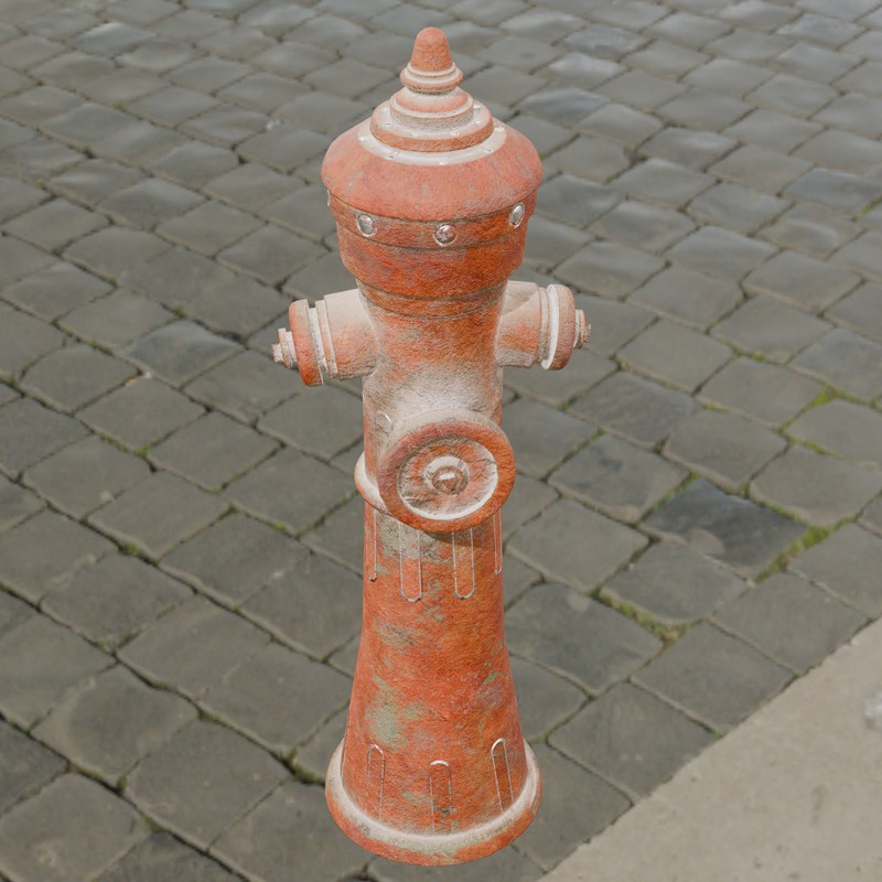 Rusty Fire Hydrant – Low Poly PBR with LODs (4 Variations)