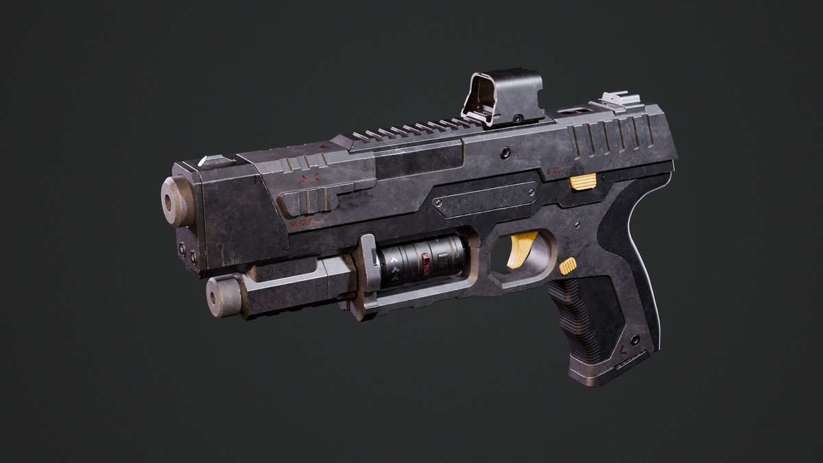 Sci-fi Weapon - Game Ready Pistol