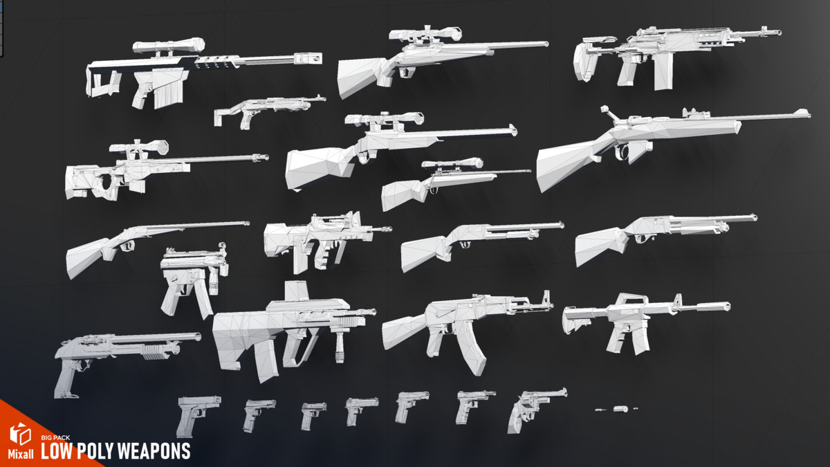 LOW POLY Weapons - Big pack