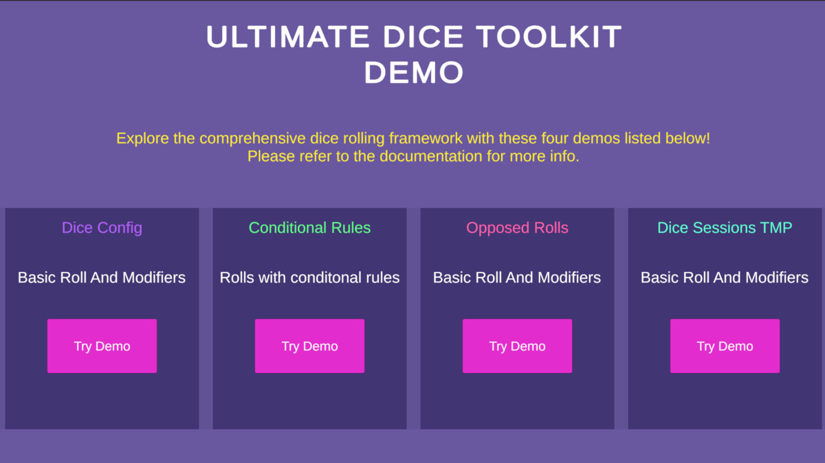 Ultimate Dice Toolkit: Advanced Dice Rolling & Rule API Systems w/JSON support