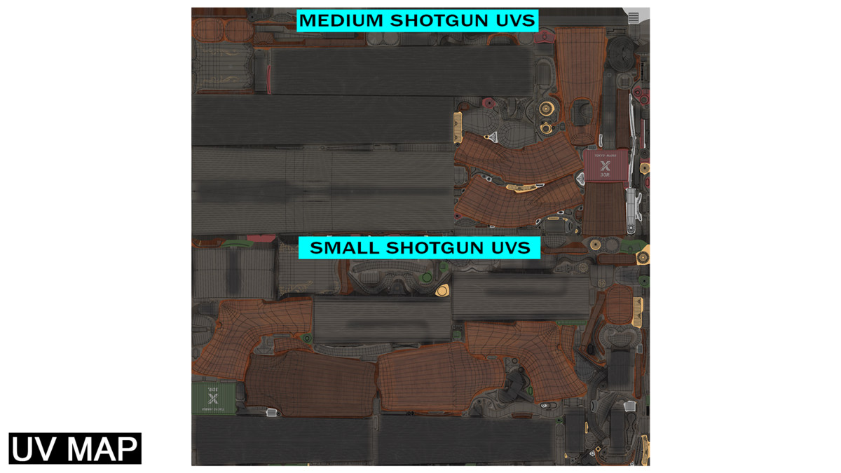Small Medium Shotgun Black Single Mat URP HDRP Textures
