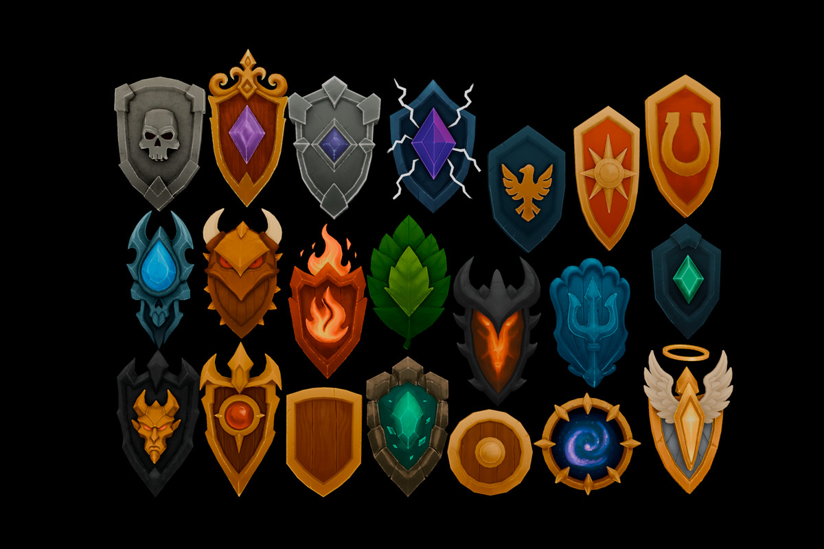 Stylized Shield Pack - 21 Low Poly Fantasy Weapon | Hand-Painted Textures
