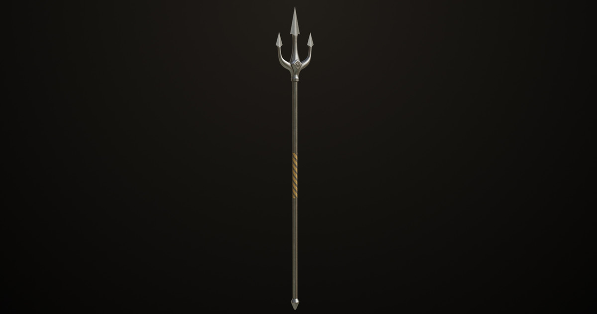 Medieval Trident 03 Silver URP HDRP Textures