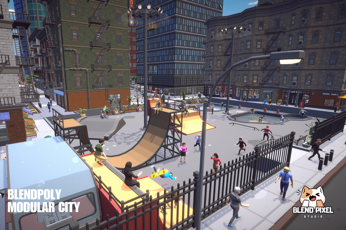 BlendPoly Modular City - Low Poly Assets