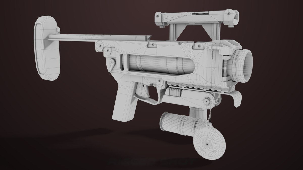 Grenade Launcher 04 Black URP HDRP Textures