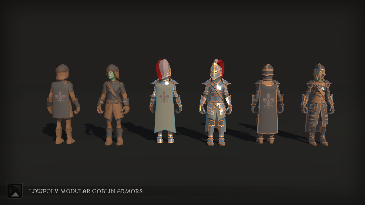 Low Poly Goblins Modular Armors Bundle - LOWPOLY MEDIEVAL FANTASY SERIES
