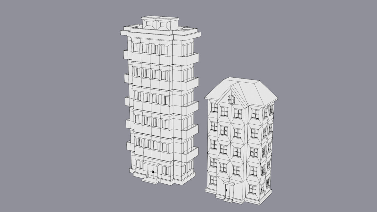30 Low-Poly Urban Buildings Collection