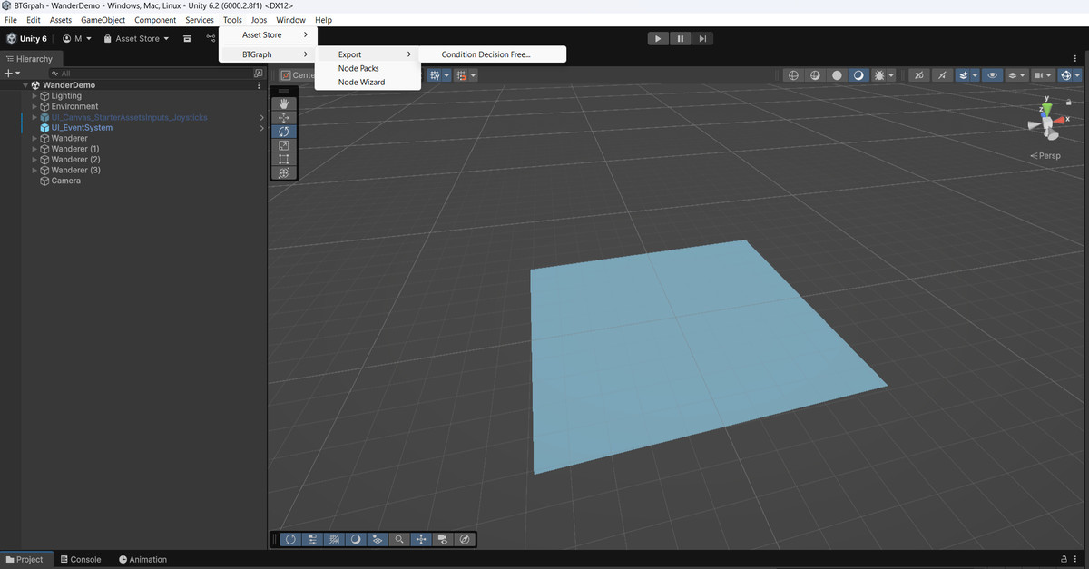 Behavior Tree AI System for Unity – BTGraph Visual Editor