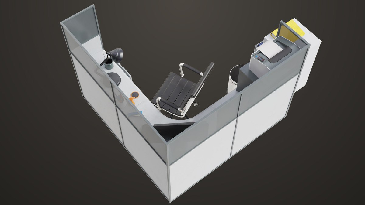 Office Desk Props Single Mat URP HDRP Textures