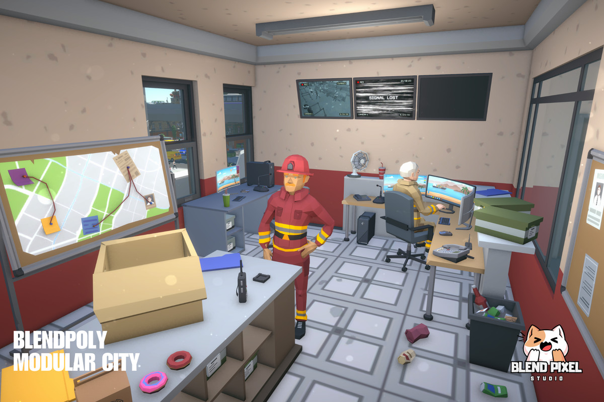 BlendPoly Modular City - Low Poly Assets