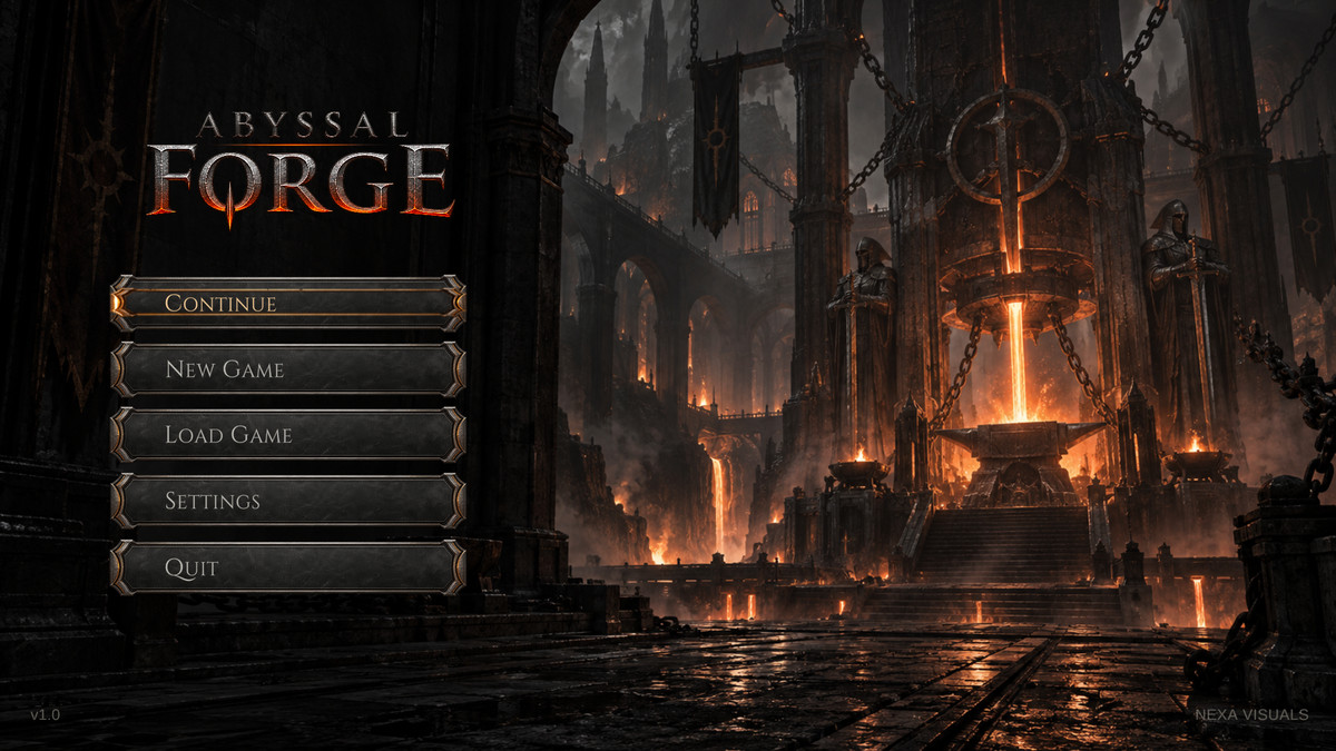 Abyssal Forge - Dark Fantasy RPG UI Kit