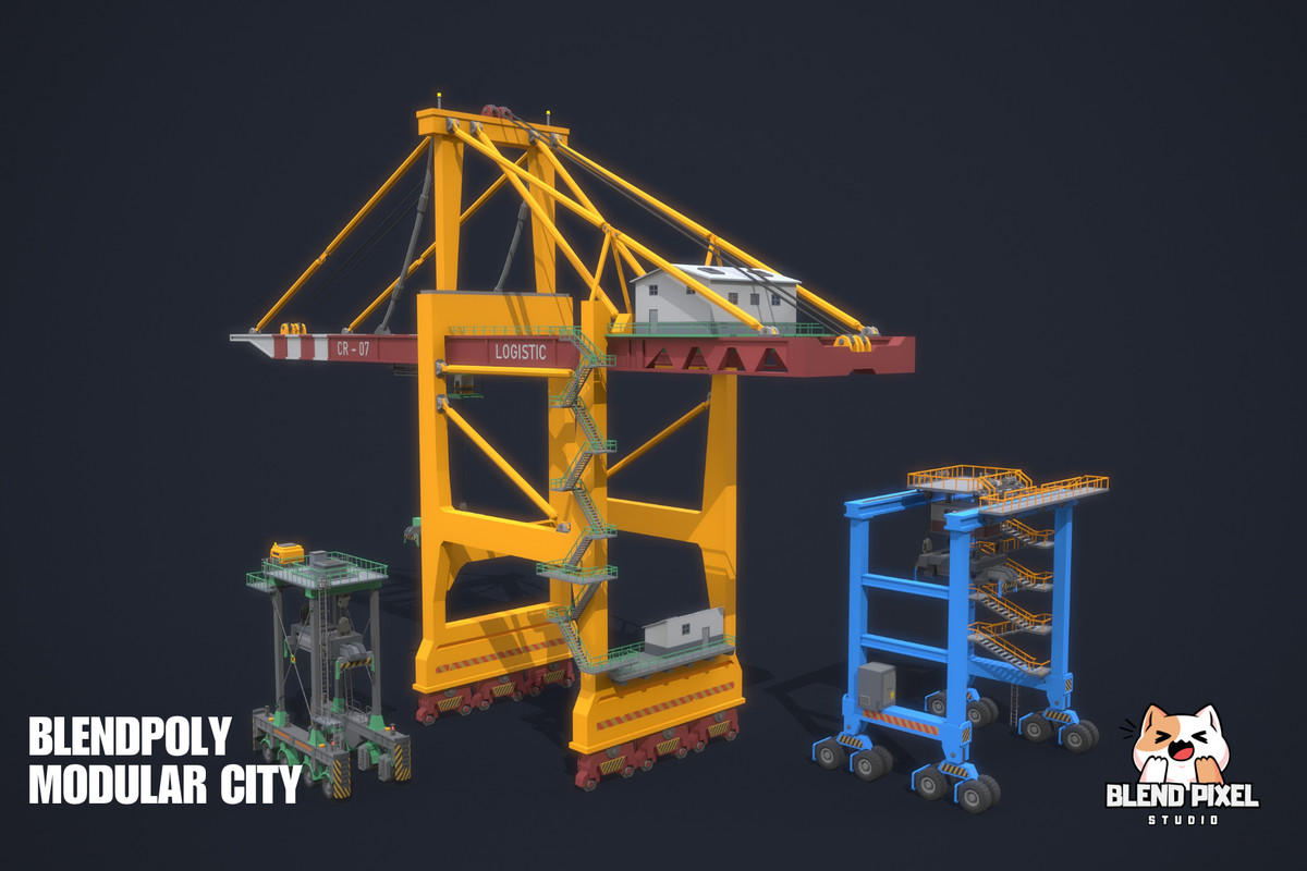 BlendPoly Modular City - Low Poly Assets