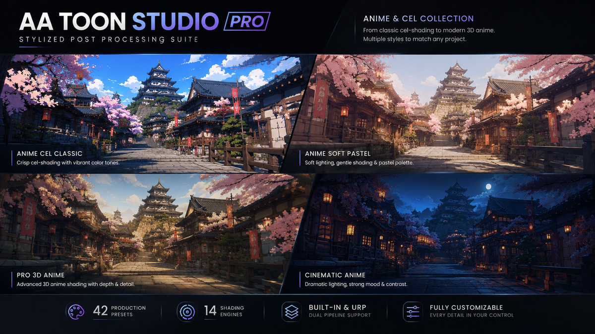 AA Toon Studio Pro — Stylized Post Processing & Toon Shader System