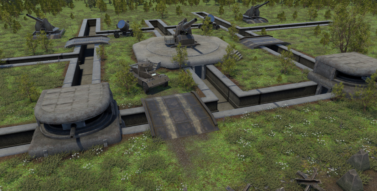 3D World War II Trenches Set