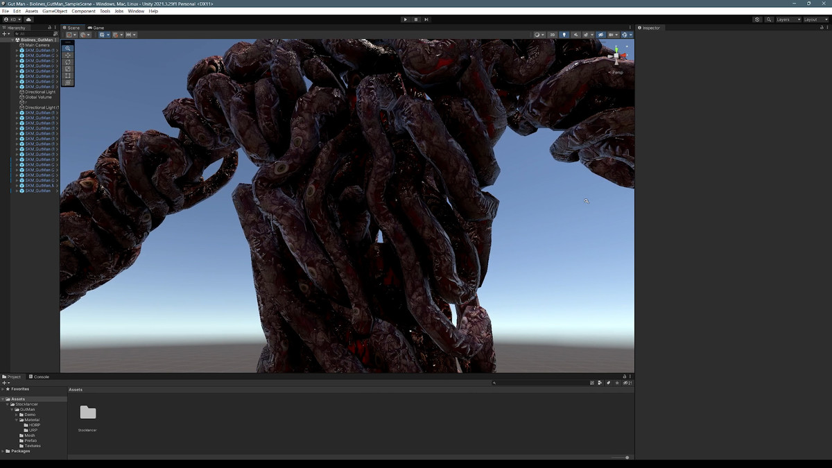 Bio Lines: Gut Man, a Humanoid Character for horror games