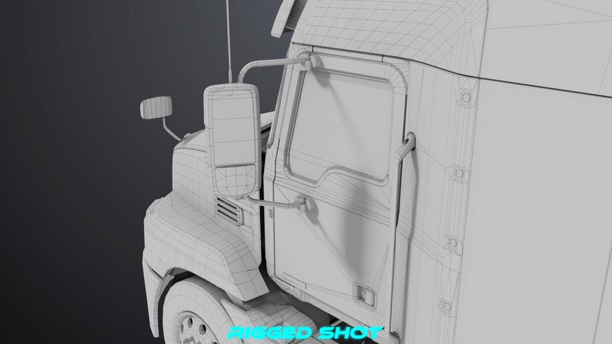 Heavy Truck Chassis 05 White Interior URP HDRP Textures
