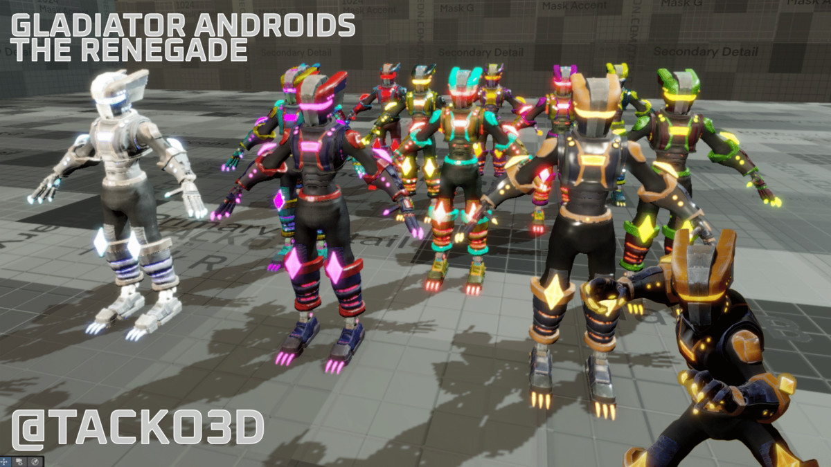 Gladiator Androids Pack Z - Customizable Robot Warriors