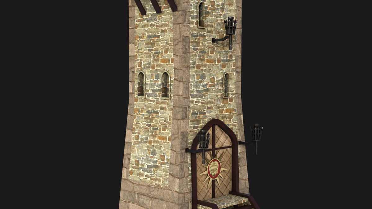 Castle Watch Tower 01 URP HDRP Textures