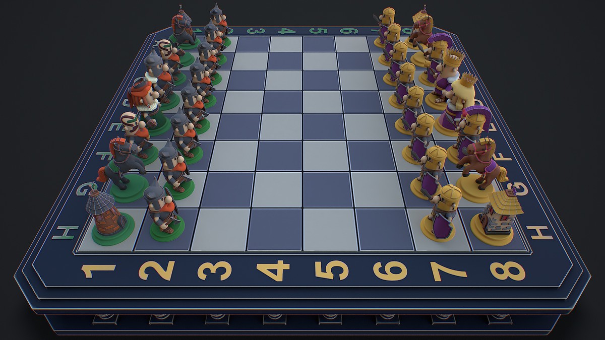Chess game ready 3d model