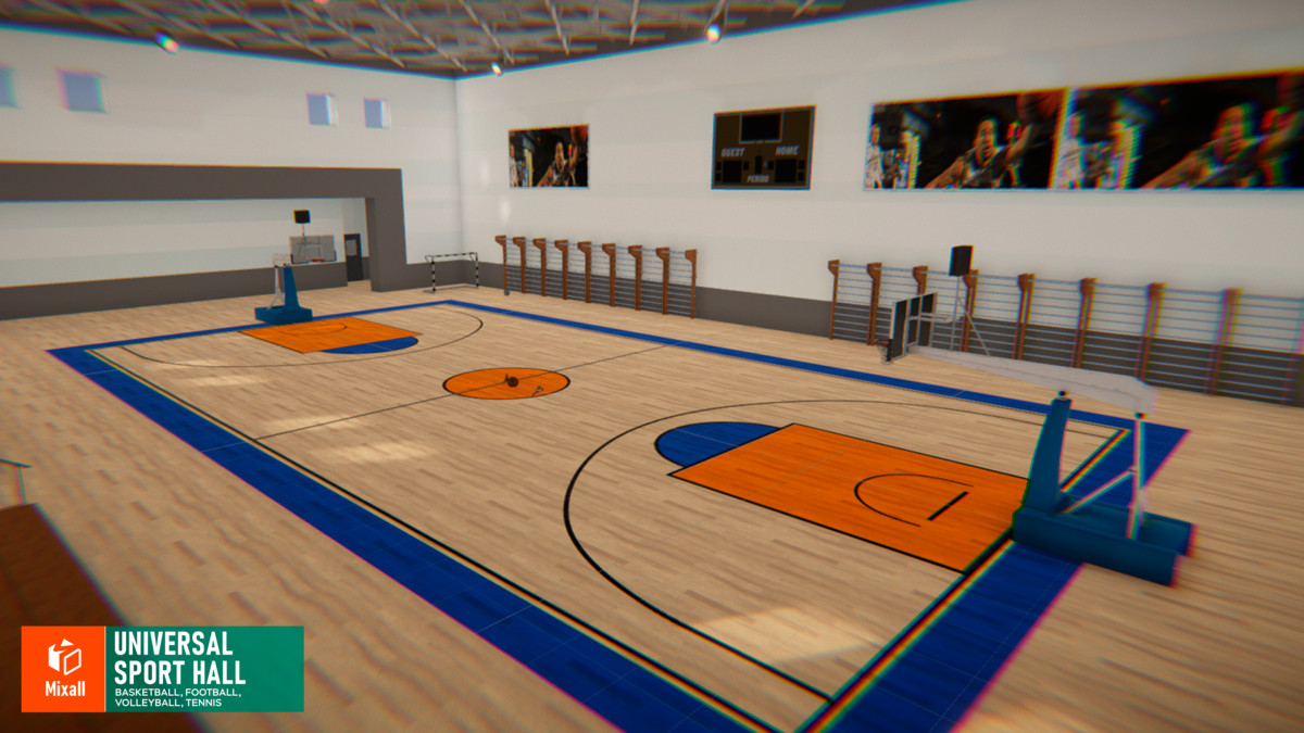 Universal sport hall - basketball, football, volleyball, tennis