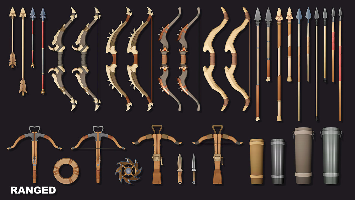 Stylized Desert Fantasy Weapons - Low Poly Asset Pack