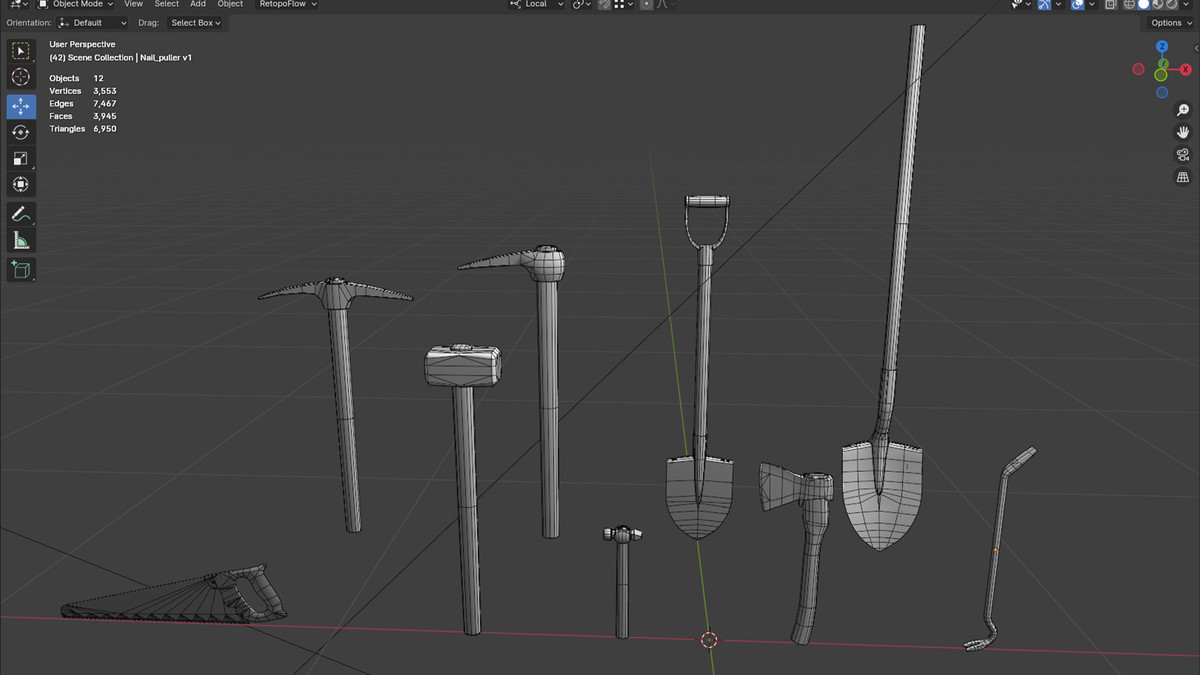 Old Tools Pack set – Game-Ready PBR Models