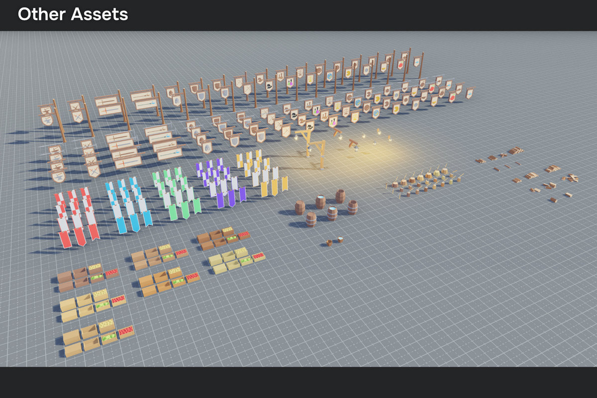 Low Poly Modular Medieval Buildings Pack