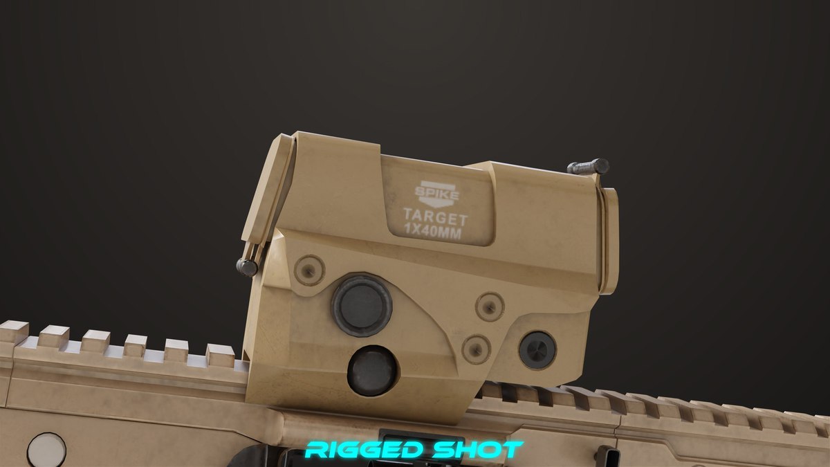 Machine Gun 14 Brown URP HDRP Textures