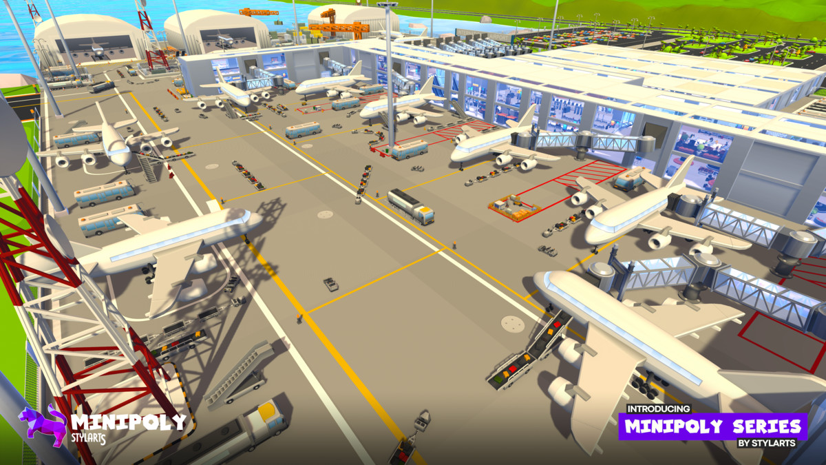 Modular Airport Fatpack - Minipoly Series ( Stylized Lowpoly Environment )