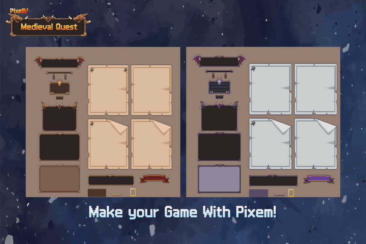 Pixem - Medieval Quest GUI (Pixel)