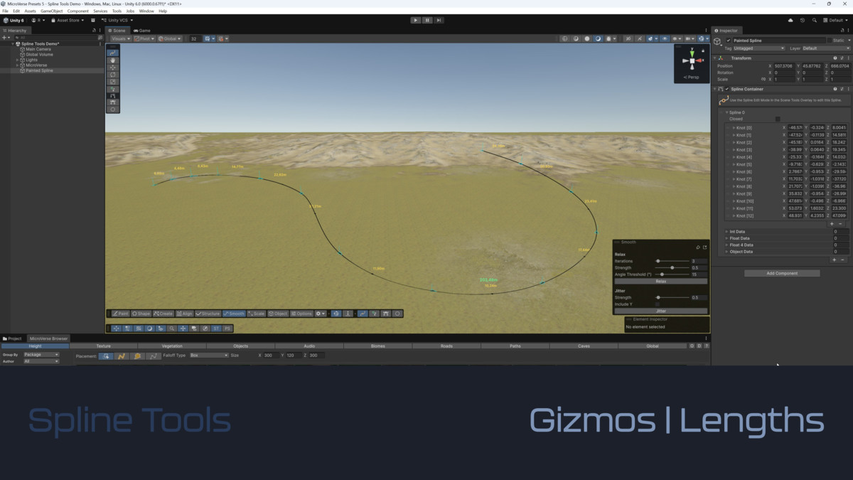 Spline Tools for Unity Splines