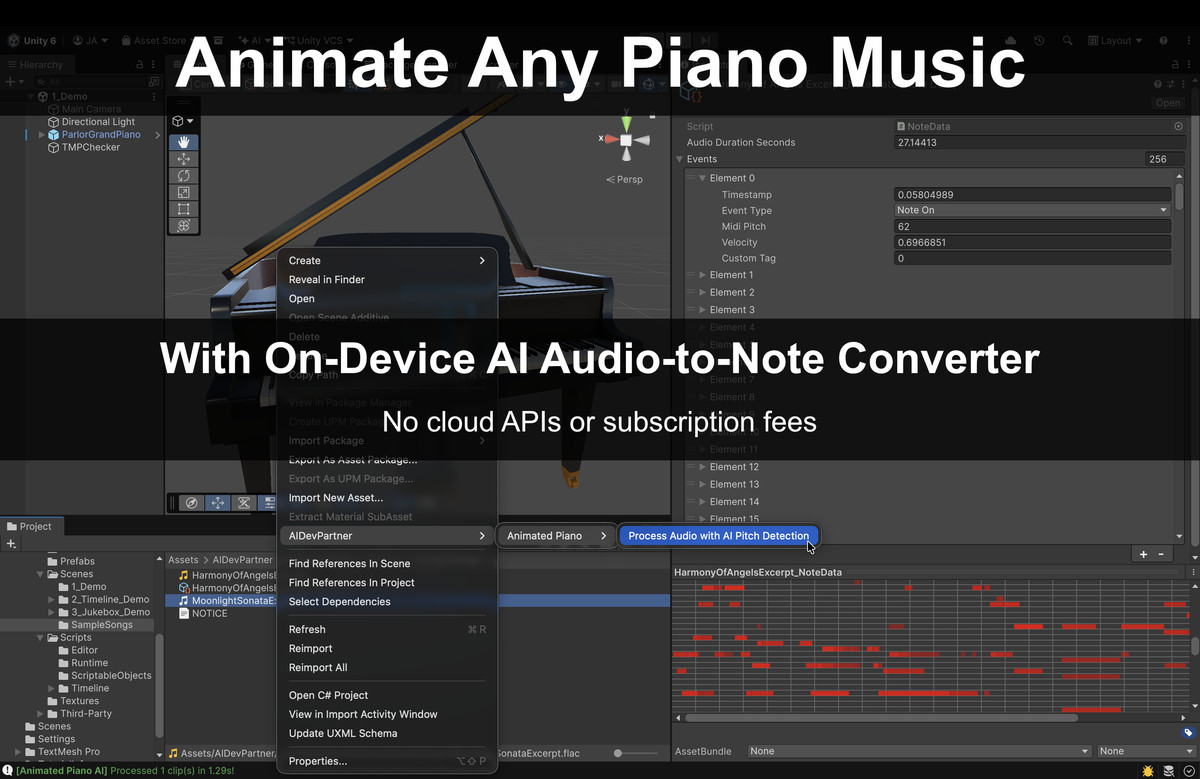 Audio-Animated 3D Piano: On-Device AI Pitch Detection & MIDI Sync