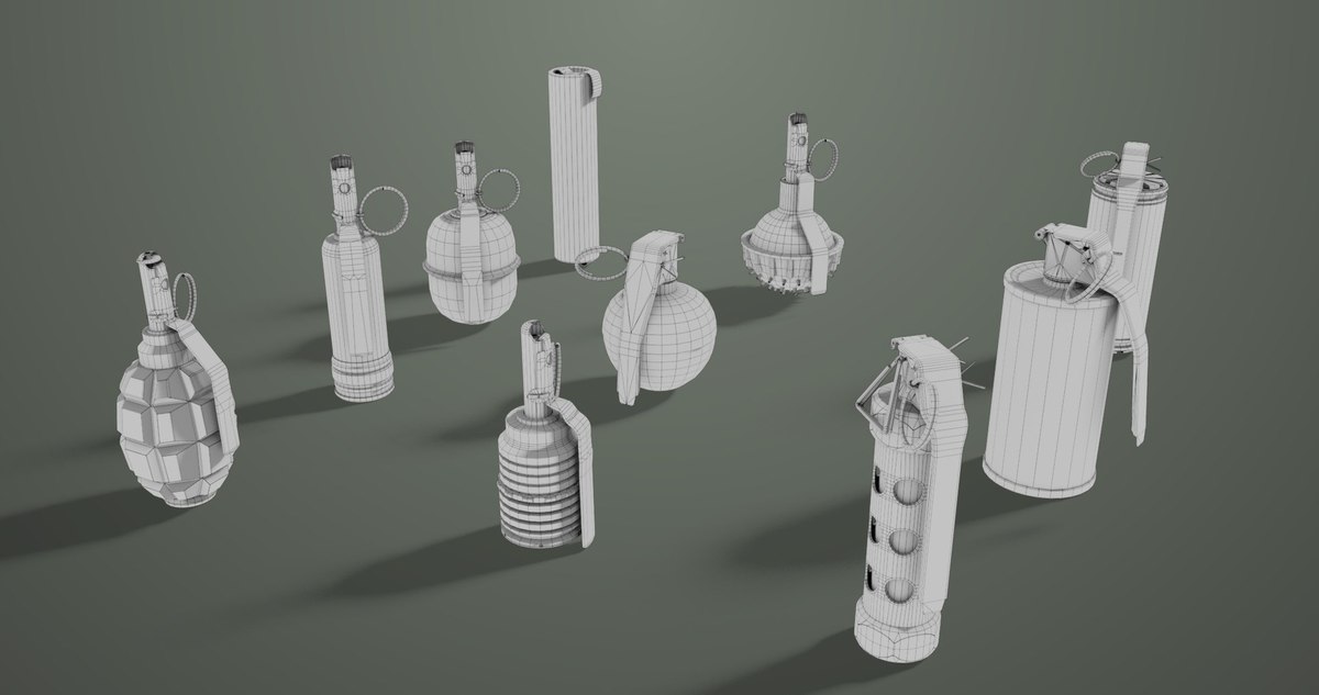 10 Grenades Single Mat URP HDRP Textures