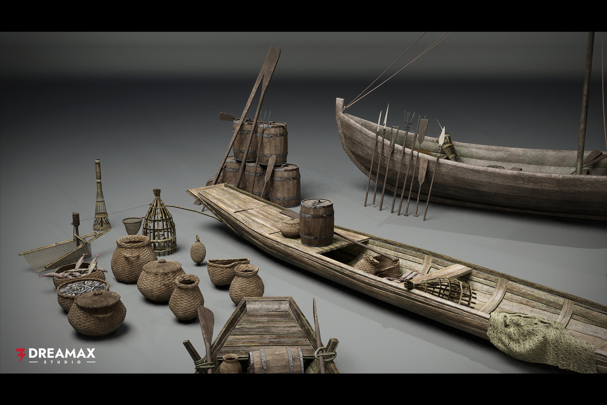 Medieval Fishing Boats Pack Vol. 2 – Fishing Tools & Traps