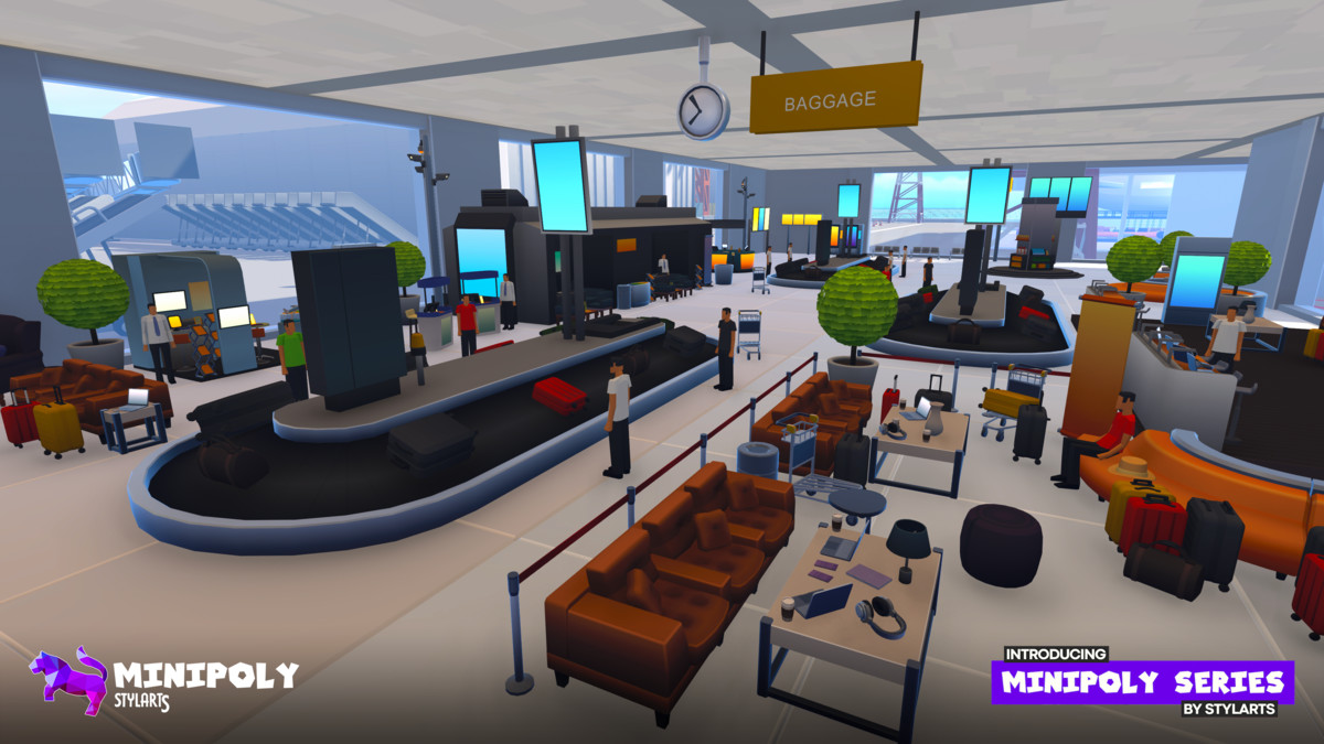Modular Airport Fatpack - Minipoly Series ( Stylized Lowpoly Environment )