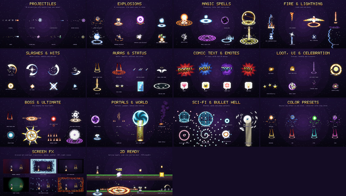 Pixel VFX Mega Pack — 1000 Pixel Art Effects