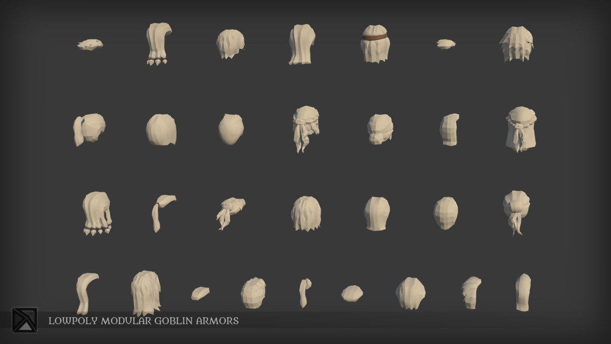 Low Poly Goblins Modular Armors Bundle - LOWPOLY MEDIEVAL FANTASY SERIES