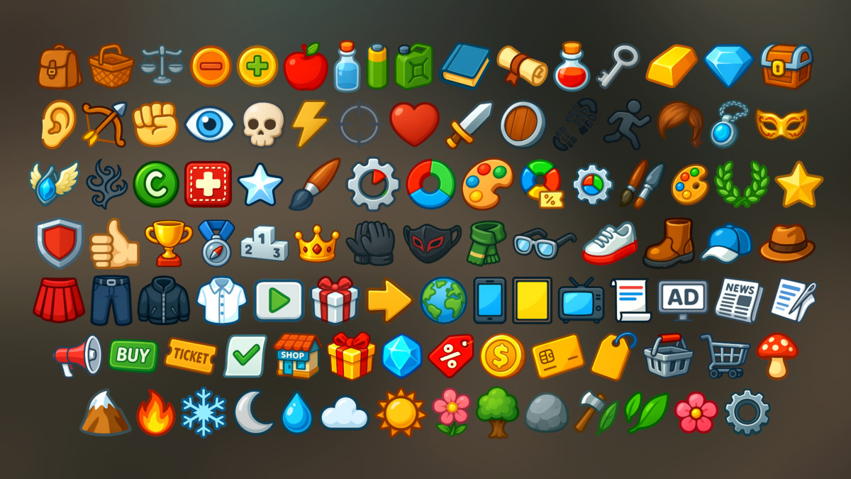 2D UI Icon Pack for RPG Strategy Casual and Mobile Games