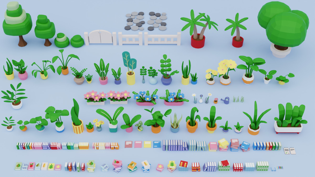 Low Poly Rooms Interiors 3 - Stylized Asset Pack
