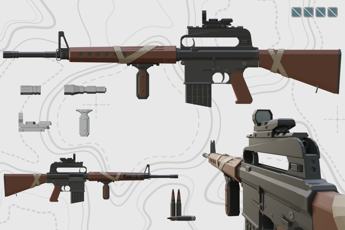 Low Poly Weapon Bundle Pack Fin
